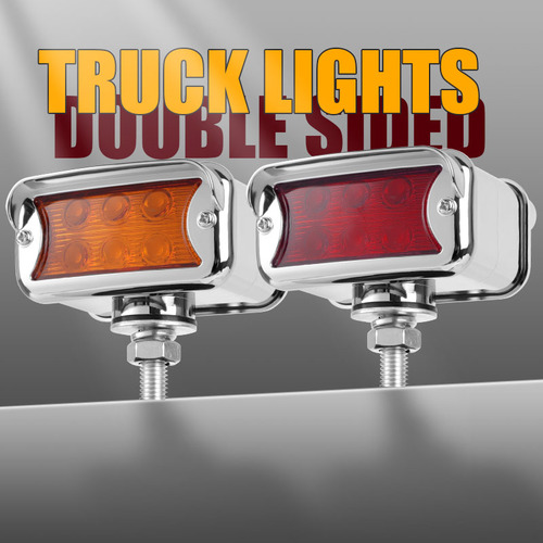 2pcs Truck Led Side Marker Light Dual Face Turn Signal Lamp