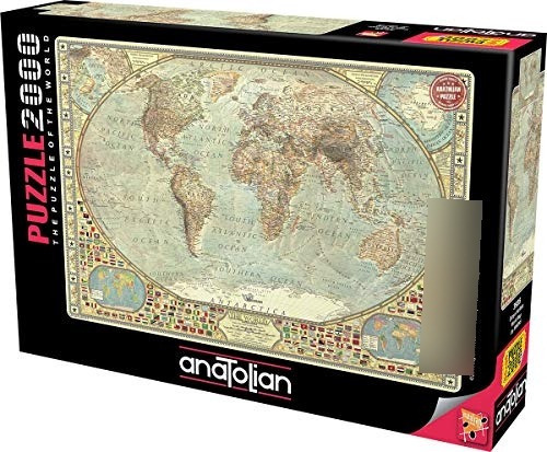 Rompecabezas Del Mapa Del Mundo De Anatolia 2000 Piezas