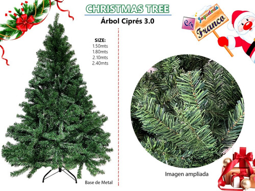 Árbol De Navidad Ciprés 3.0 - 1.50mts - Nuevo Caja Sellada