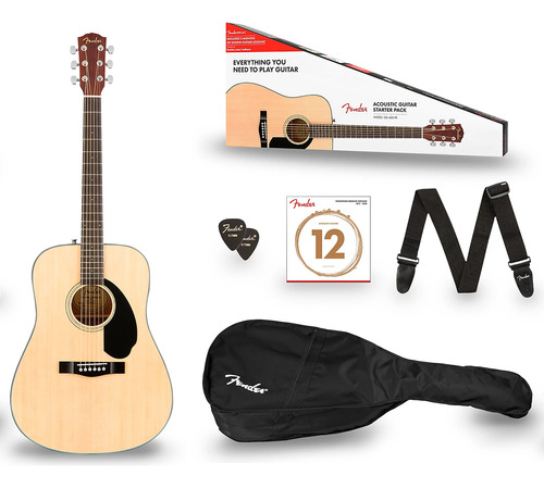 Guitarra Acústica Fender Cd60s Dreadnought Pack V2 Wn