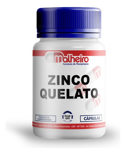 Zinco Quelato 50mg 90 Cápsulas Sabor Sem Sabor