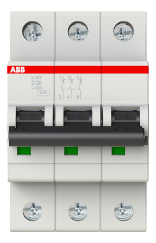 Interruptor Termomagnetico Abb Tripolar 20a 6ka Curva D