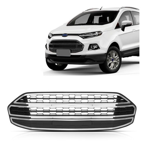 Grade Tela Parachoque Dianteiro Ecosport 13 14 A 17 Cromado