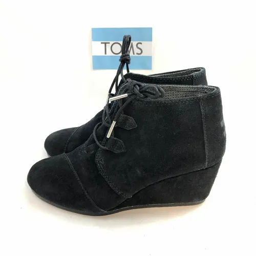 Toms Kala Botines Para Mujer De Gamuza Negro Talla 25.5cm