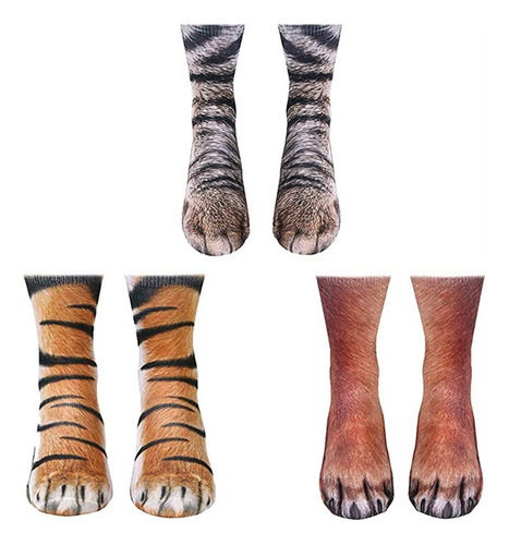 3 Pares De Divertidos Calcetines De Cosplay Con Estampado De