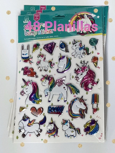 48 Planillas De Stickers Burbuja Varios Modelos