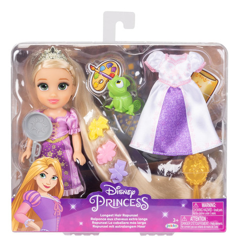 Muñeca Rapunzel Disney Princesa Pelo Largo Vestido Morado