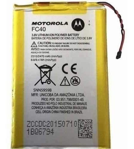 Bateria Moto G3 Geração 3 Xt1543 Xt1544 - Fc40 Original