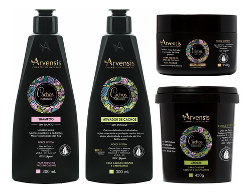 Kit Shampoo 300g + Ativador De Cachos Crespos + Máscara 450g