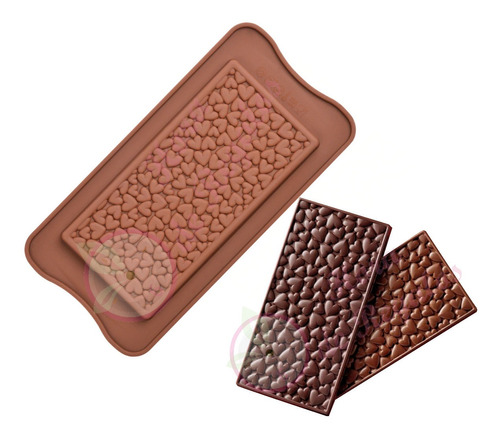 Molde De Silicona Tableta De Chocolate Corazon Love Bombones
