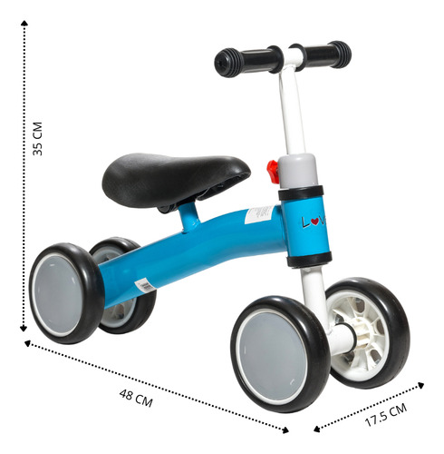 Patacleta Love 078 Para Niños Aprendizaje Sin Pedal Bebe Azul