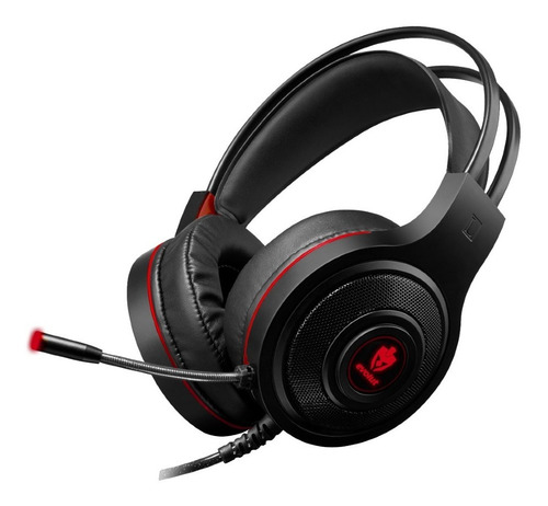 Imagem 4 de 5 de Headset Gamer Evolut Têmis Eg301 Preto E Vermel Com Luz Led