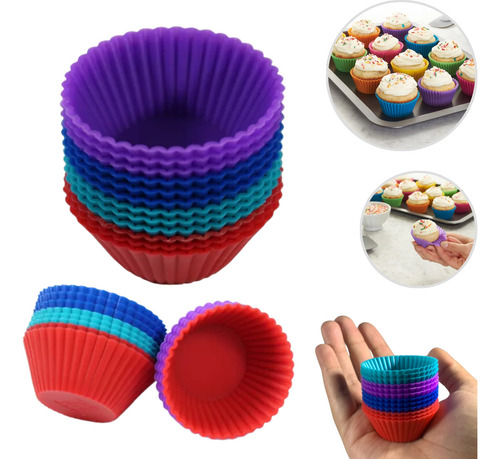 12 Forminhas Mini Cupcake Silicone Redonda Ø 5 Cm Gelatinas