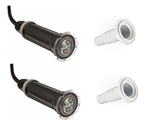 Lampara Led Color Alberca Globrite 12v 15w 30ft C/nicho 2pz