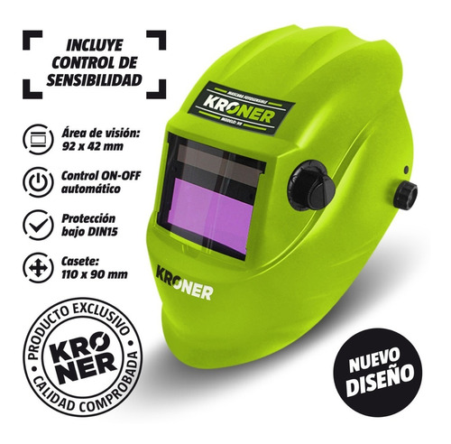 Máscara De Soldar Fotosensible Casco Kroner Premium (oferta)