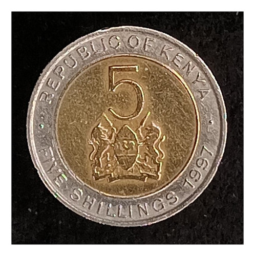 Kenia 5 Shilling 1997 Excelente Km 30 Bimetalica