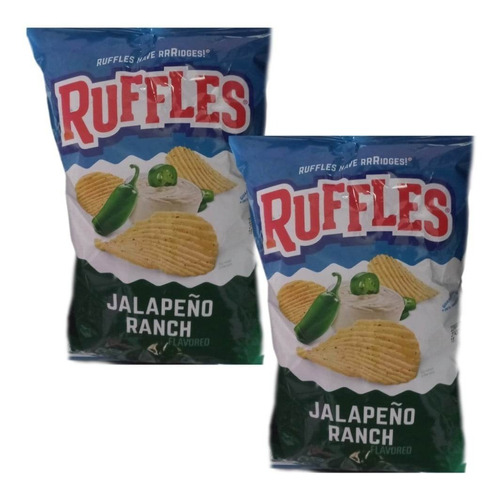 2 Ruffles Jalapeño Ranch Potato Chips Mas Crujiente Y Sabor