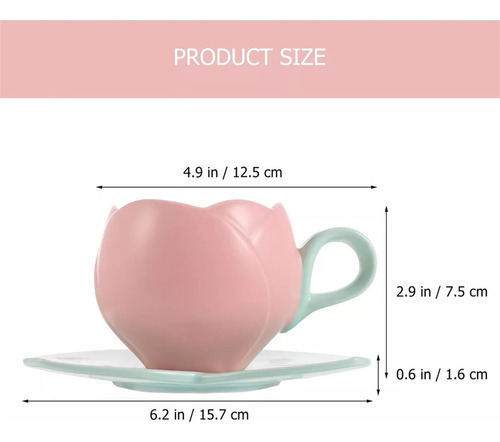 Juego De Tazas De Café De Cerámica Con Diseño De Tulipán Y