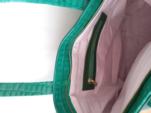 Imagen 4 de 4 de Cartera Tote De Cuero Con Cierre-modelo Libertad-