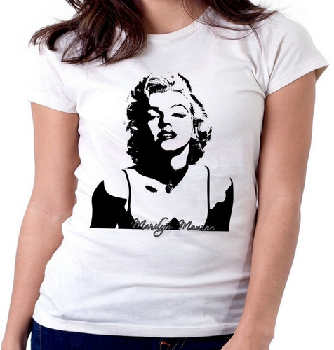 Blusa Camiseta Feminina Baby Look Marilyn Monroe Holywood