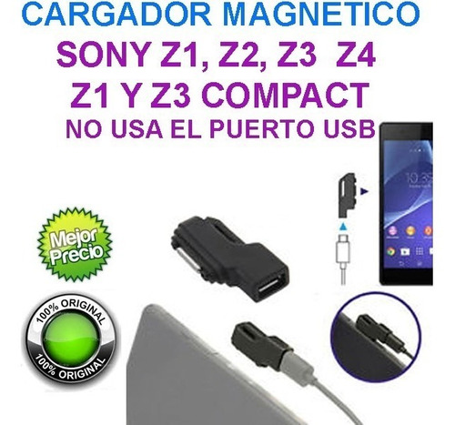 Cargador Magnético Sony Z1 Z2 Z3 Z4 Sin Usar Puerto Usb