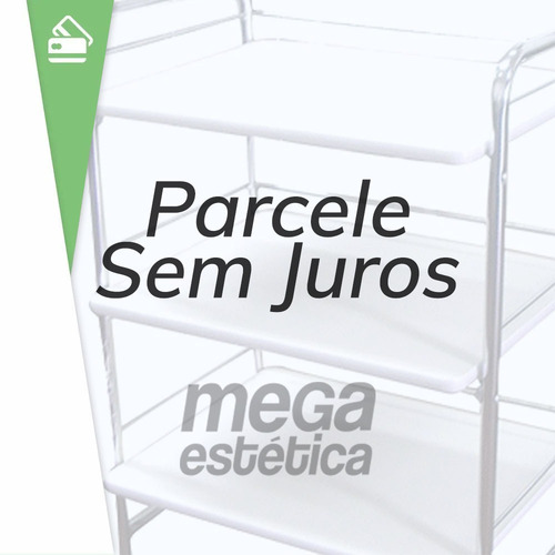 Imagem 7 de 7 de Carrinho Mesa Auxiliar 3 Prateleiras Fórmica Aço Consultório