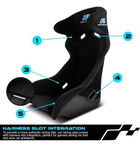 Asiento De Simulación De Carreras Apevie As-m3 Negro