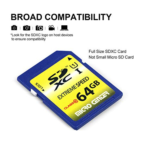 Micro Center Memoria Flash Sdxc 64 Gb Clase 10 Sd Tamaño