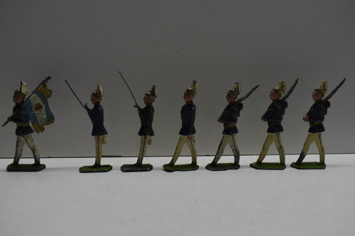 Antiguos Soldaditos Plomo Semiplanos Argentina Estandarte (Usado)
