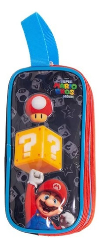 Kit Mochila Lonchera Y Lapicera Super Mario Primaria Vs1342 Color Negro