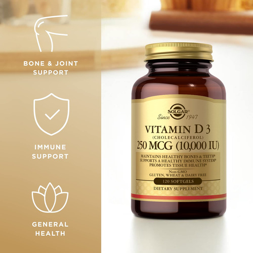 Solgar Vitamina D3 10000 Ui 250 Mcg Cápsulas Blandas 360