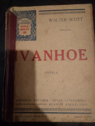 Libro Ivanhoe Walter Scott 1929