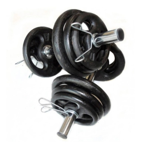 Imagem 5 de 7 de Kit Halter De 20kg Com Barra Presilha Academia Musculação