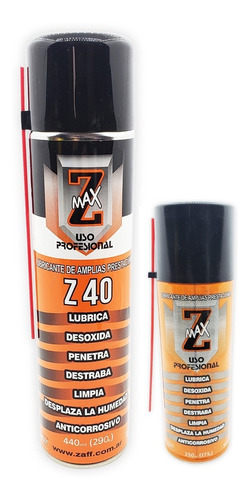 Imagen 3 de 7 de Lubricante Multiuso Aerosol 250cc Afloja Tuerca Z-max Zaff