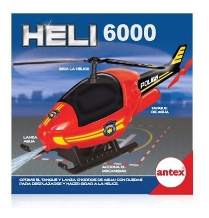 Imagen 2 de 3 de Antex Heli 6000 Helicóptero Policía Con Mecanismo Y Agua