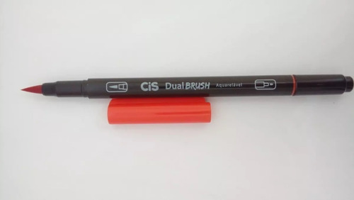 Marcador Artístico Aquarelável Dual Brush - Cis - Vermelho