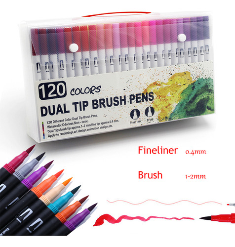 Set De Rotuladores De Color W-72, Pincel Fineliner De Doble