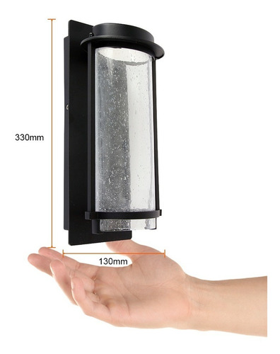 Lampara Muro Led Exterior Negro 16w Luz Suave Cálida Hled-20 Tecnolite 1tuttle