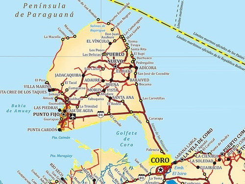 Mapa Físico-político De Venezuela Tamaño Extra Grande