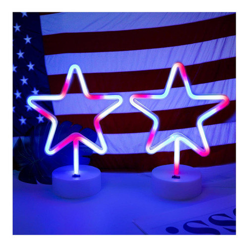 Luz Led Neón Estrella Jbeiy 30.48x19.05cm 4 De Julio