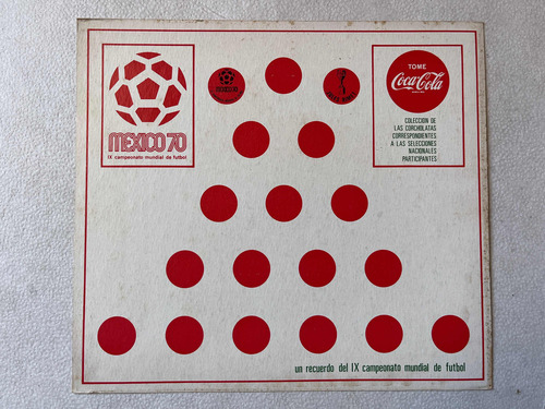 Planilla Album Ficha Corcholata Mexico 70 Coca Cola