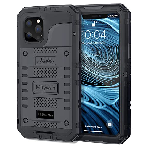 Funda Waterproof Para iPhone 12 Pro Max Negro Metal-021