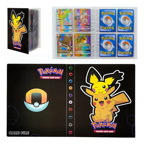 Album De 240 Cartas Pikachu Pokemon Charizard Mewtwo Evee
