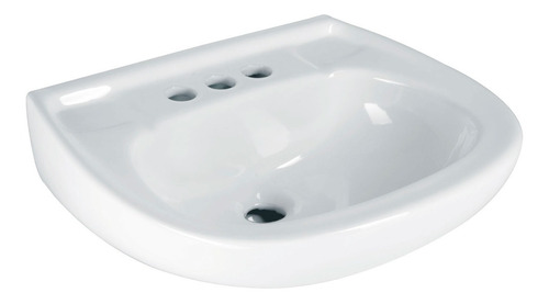 Lavabo Cerámico Con Rebosadero, Blanco, Foset 44002