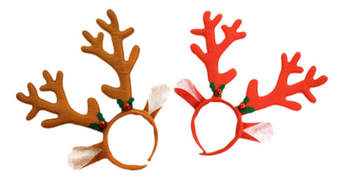 2 Diademas Con Astas De Reno Para Navidad Y Cumpleaños