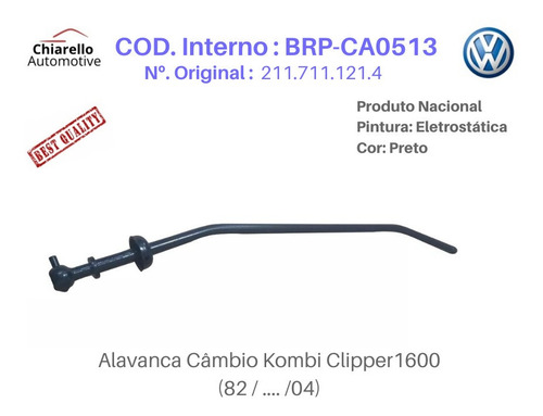 Alavanca Kombi 1600 Clipper Longa Medida 60cm Com Curva