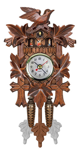 Reloj De Pared De Madera, Estilo Elegante, Diseño De Cuco, C