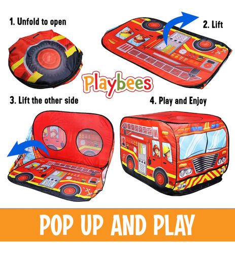 Camión De Bomberos Musical Pop Up Play Tent Playbees Para Ni