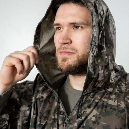 Impermeable Pocho Para Lluvia Diseño Camuflaje Unitalla Verde Oscuro Unitalla