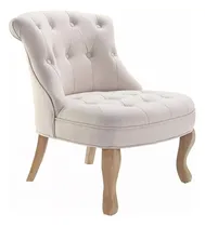 Comprar Butaca Luis Xv Sillon Sofa 1 Cuerpo Madera Tela Living Lcm Color Crema Diseño de la tela Liso